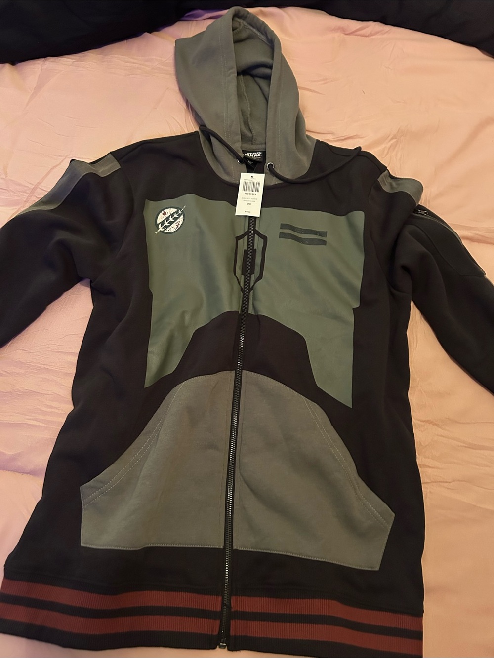 Hot Topic Black & Gray Star Wars Zip Hoodie Jacket. Size M/L.